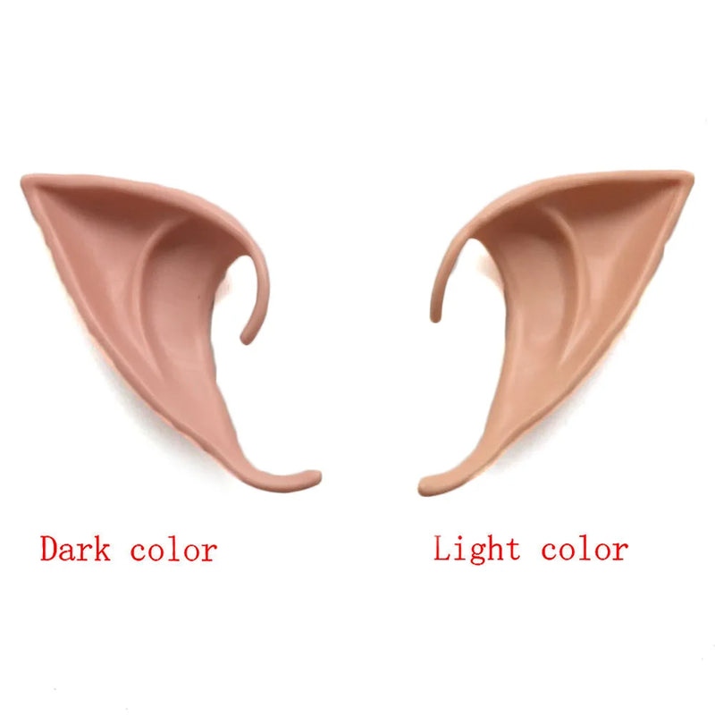 1Pair Elf Ears Latex High Simulation Soft Harmless False Angel Fairy Ear Party Props Halloween Christmas for Cosplay Accessories