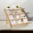 Livingandhome 4 Tier Pine Wood Desktop Display Stand, 39cm W x 32cm D x 40cm H