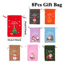 6pcs Christmas Linen Drawstring Bags Burlap Gift Bags Candy Biscuits Pouchs for Home Decor 2025 Navidad Natal New Year Gift 2026
