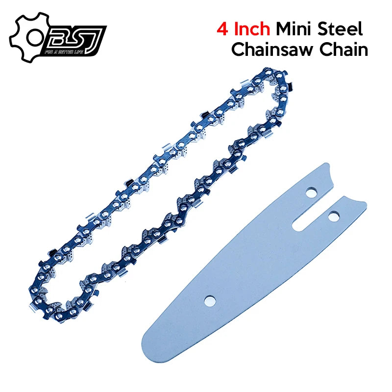 4 Inch Mini Steel Chainsaw Chain Electric Electric Saw Accessory Replacement for Lithium Battery Portable Electric Pruning Saw