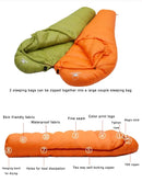 Extended Length 225cm Mummy Style White Goose Down Sleeping Bag With Longer Suitable For Very Tall People Height 200cm