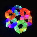 5-50 Pcs/Lot LED Luminous Scrunchies Hairband Ponytail Holder Headwear Elastic Satin Hair Bands Girl Hair Accessories for Party
