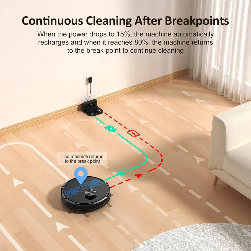 Lubluelu SL60 Plus Robot Vacuum Self Emptying, Hands-free Up To 60 Days, 4500pa Robot Vacuum And Mop Combo 3 In 1 Robotic Vacuum