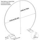 2.1M/2.2M/2.4M Removable Round Wedding Arch Metal Backdrop Flower Garland Party Frame Garden Arbor