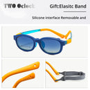 Flexible 2 In 1 Kids Sunglasses Clips On Glasses Children's Shades Girls UV400 Sun Glasses 0 Diopter Optic Eyeglass Frame Pink