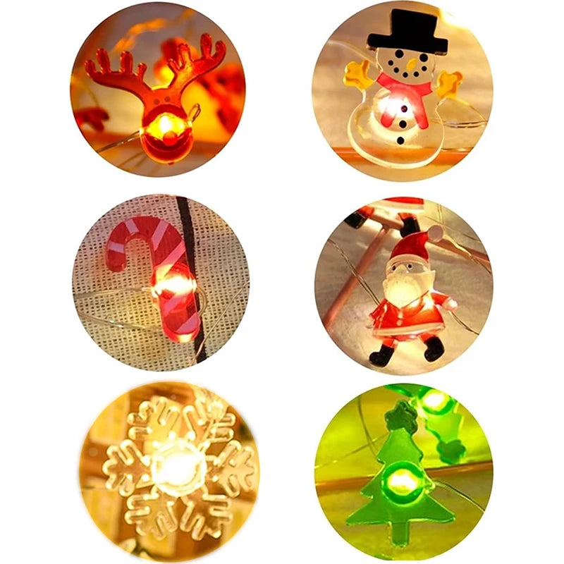 Santa Claus Snowman Christmas Fairy light string christmas decoration with led lighting for home Christmas tree gifts ornaments