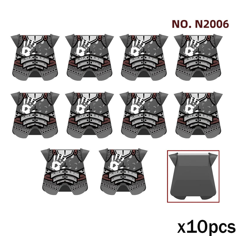 MOC Medieval Accessories Series Building Blocks Military Army Soldier Armour Shield Helmet Sword Crown Weapon Knight Bricks Toys