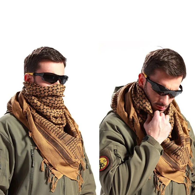 Men Women Tactical Keffiyeh Shemagh Arab Scarf Shawl Neck Cover Head Wrap Blue 100% Cotton Winter Scarves