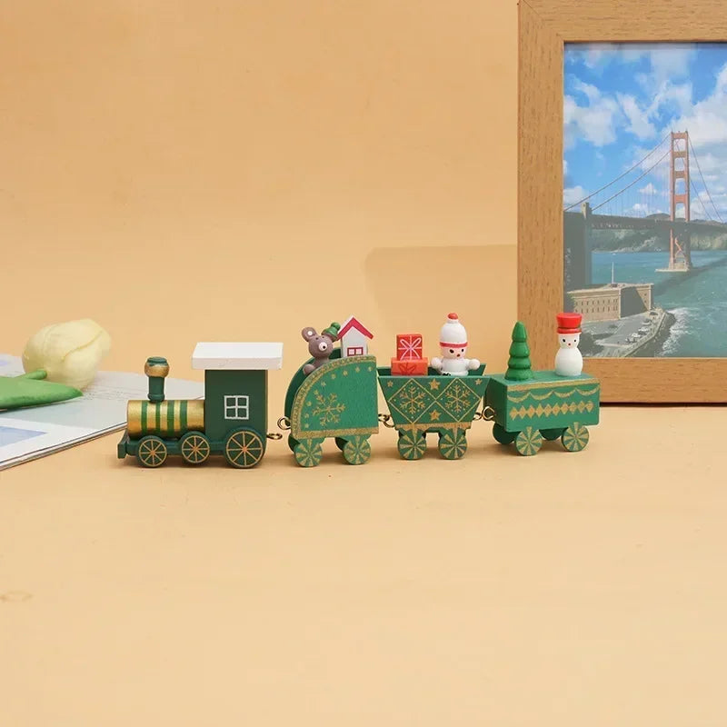 New Wooden/Plastic Train Christmas Ornament Merry Christmas Decoration for Home 2023 Xmas Gifts Noel Natal Navidad New Year 2024