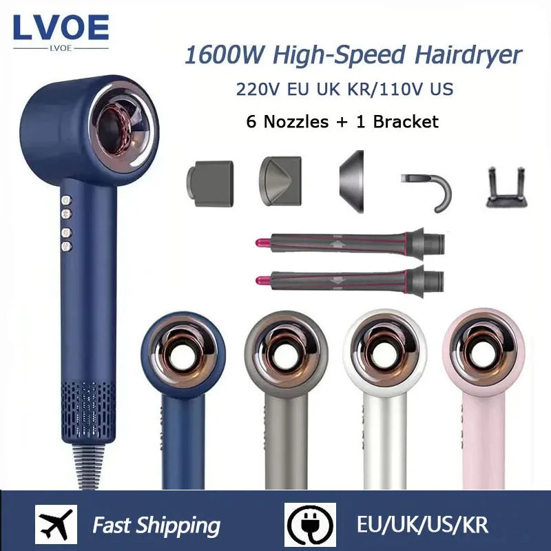 High Speed Anion Hair Dryers Wind Speed 65m/s 1600W 110000 Rpm Professional Hair Care Quick Drye Negative Ion Hair dryer