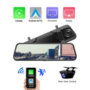 Dash Cam 4K Car Dvr Mirror Wireless Carplay & Android Auto Video Recorder 1080P Rear View Camera GPS Navigation WIFI Black Box