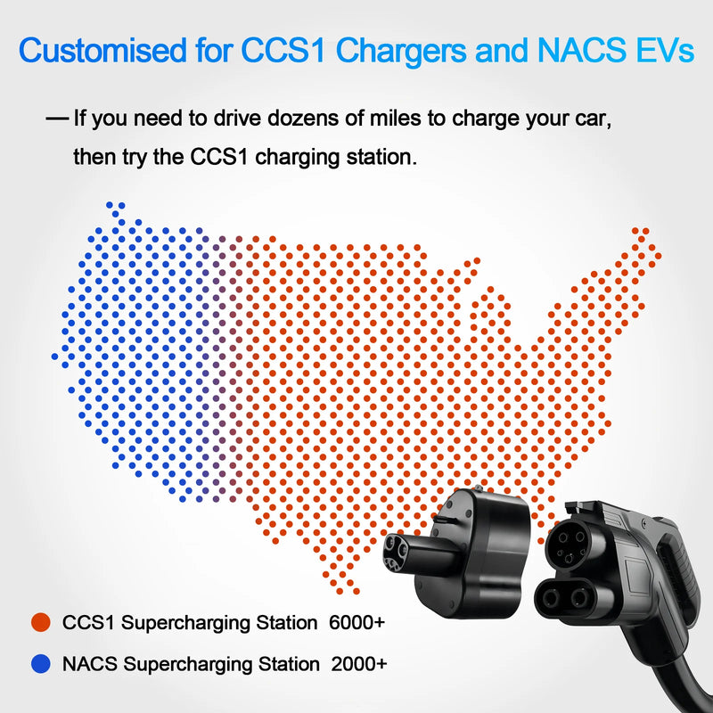 GUWIEYG CCS1 to Tesla Adapter for NACS Model 3,Y, S and X - for NACS Owners Only Fit for Fast Charge NACS with CCS1 Chargers