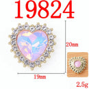 10Pcs Heart Decorative Button Full Diamond Mocha Colour Flower Plate Alloy Buckle Jewelry Accessories DIY Rhinestone Materials