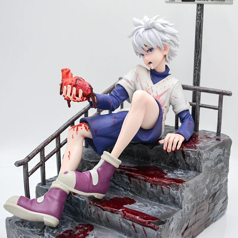 34cm Hunter x Hunter Anime Figure Killua Zoldyck Action Figure Gon Freecss Figurine GK Statue Collectible Model Doll Toys Gifts