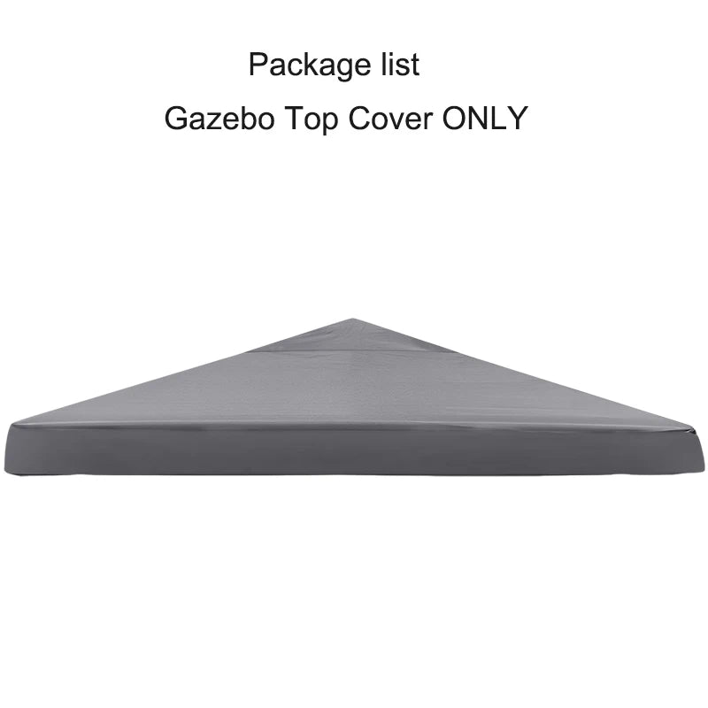 3x3m Canopy Replacement Top Canopy Cover Replacement 118"x118" Double Tiered Gazebo Covers for Yard Patio Garden Canopy Sunshade