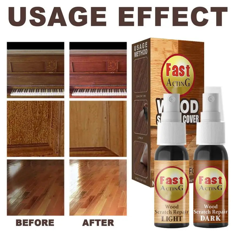 Wood Flooring Scratch Complementary Color Repair Spray Wood Scratch Cover 30+30ml Wood Furniture Polish Waxing Refinishing Tool