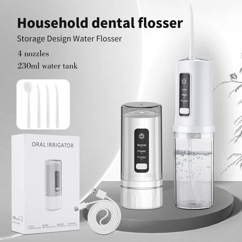 Xiaomi Electric Oral Irrigator Pulse Portable USB Rechargeable 200ML Multiple Gear Teeth Cleaner Waterproof Travelling 4 Nozzles