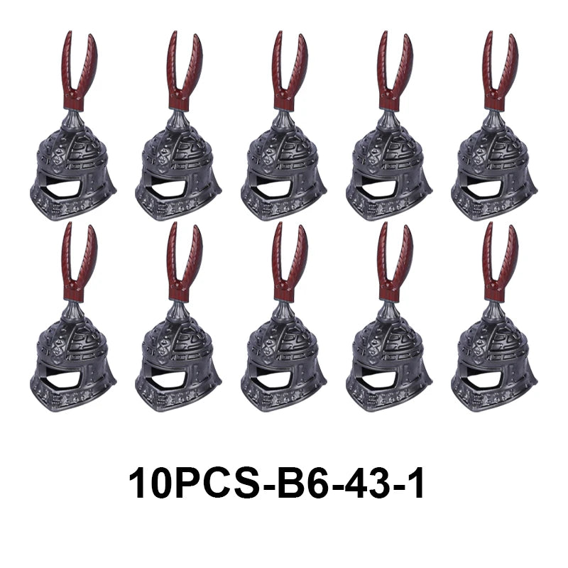 MOC Medieval Accessories Series Building Blocks Military Army Soldier Armour Shield Helmet Sword Crown Weapon Knight Bricks Toys