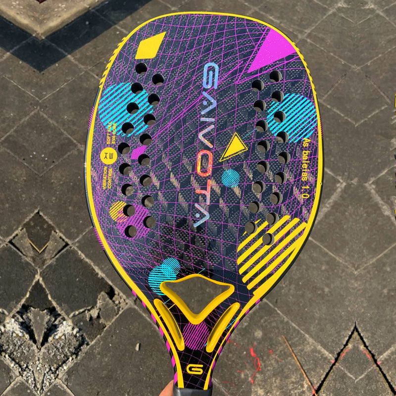 GAIVOTA 2023 New beach Tennis racquet 3Kcarbon drill with rough face+protective bag