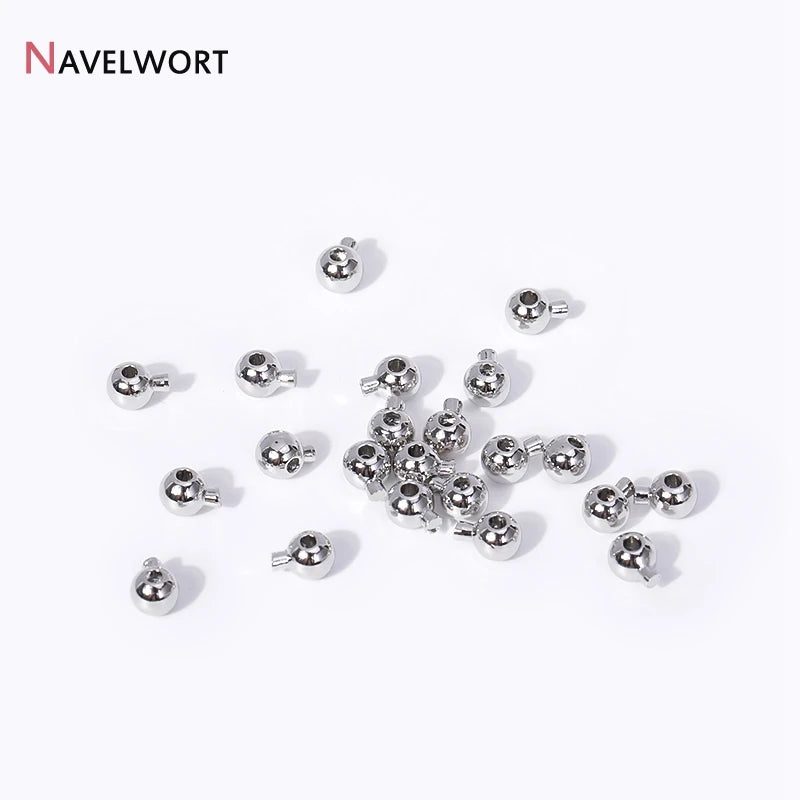 10/20pcs 18K Gold Plated Crimp Beads End Bead For Jewelry Making,Brass Snap Crimp Clasps For DIY Bracelet Making Accessories
