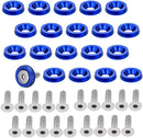 20PCS Aluminum Fender Bumper Washers M6x20mm CNC Billet Bolt Engine Dress Up Kits (Blue) Car Accessiores