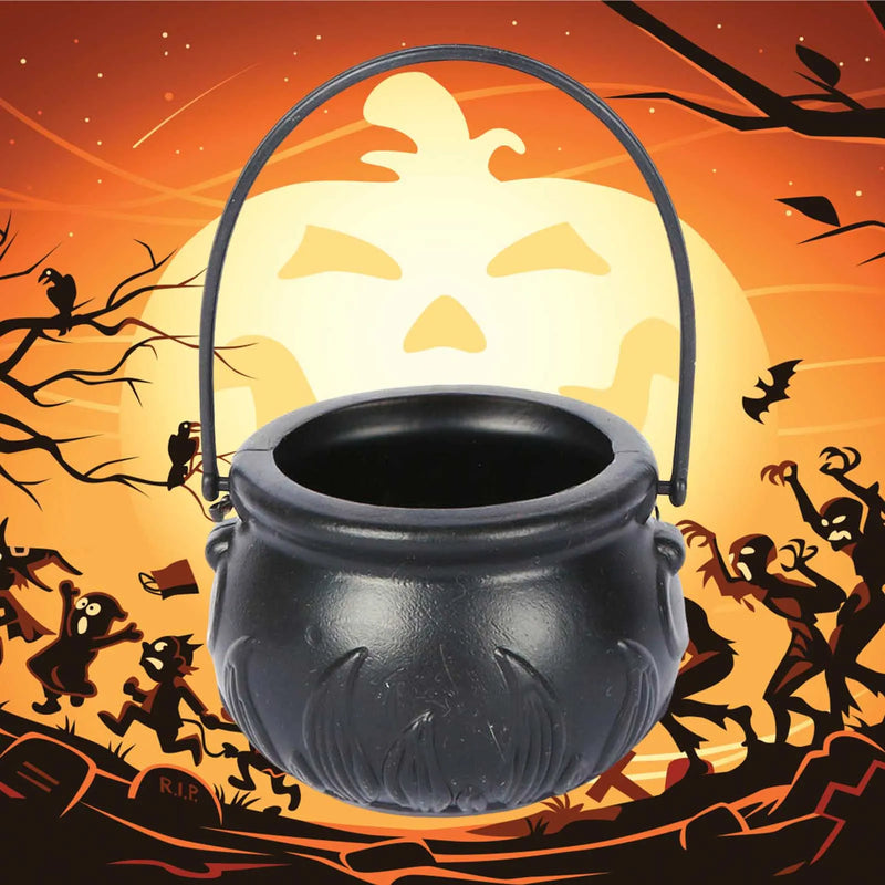 Halloween Candy Bucket for Kids Hallowen Party Gift Buckets Holder Cauldron Black Witch Small Prop Bowl Hallowen Decorations