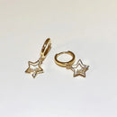 LIVVY New Fashion Korean Charm Drop Earrings for Women Trendy Simple Star Zircon Elegant  Jewelry Gifts