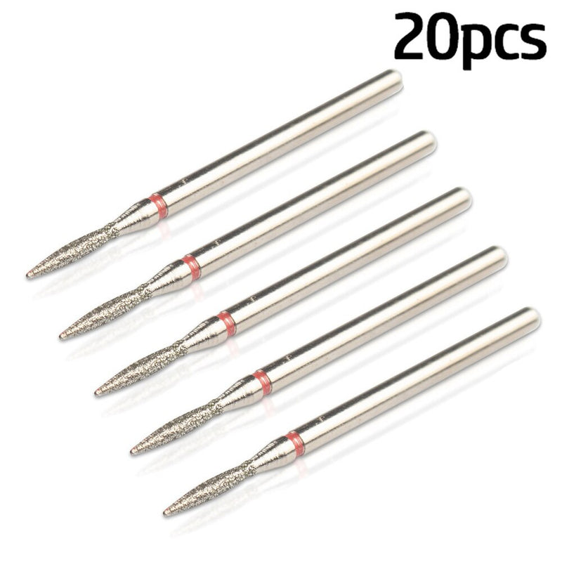 20pcs/Lot Diamond Milling Cutter for Manicure Nail Drill Manicure Machine Bit Accessories Cuticle Clean Mill Cutter Removing Gel