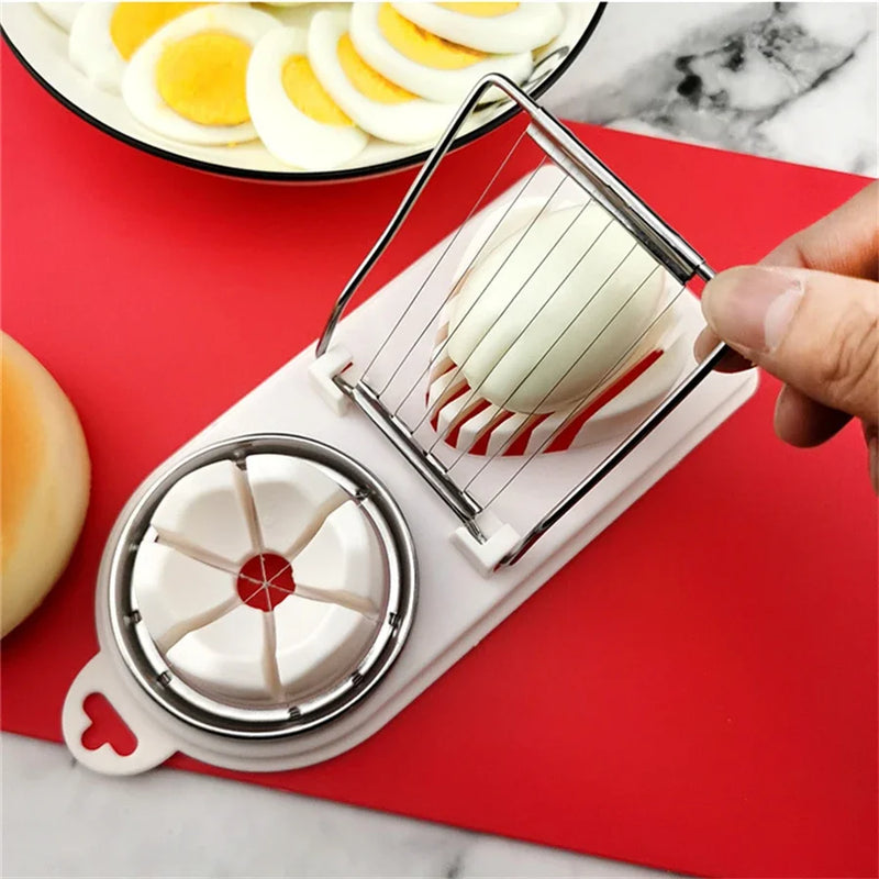 Multifunctional Egg Cutter Stainless Steel Egg Slicer Sectioner Cutter Mold Egg Splitter Cut Egg Device Kitchen Gadgets