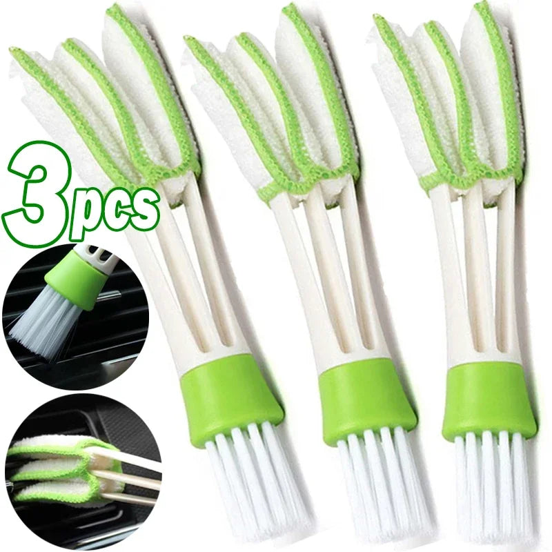 3pcs Car Cleaning Brush Air Conditioning Vent Brush Cleaning Air Outlet Vent Wash Brushes Universal Car Interior Detailing Tools