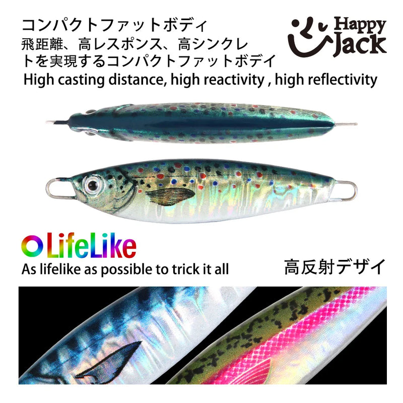 Happyjack Slow Jig micro Jig 10g 15g 20g 30g Spoon Metal Bait Sea  slow metal jigging  Casting Jig Off Shore Jig Artificial Bait