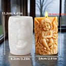 3D Wing Angel Relief Cylinder Candle Silicone Mold Easter Angel Flower Statue Cylinder Resin Silicone Mould Crafts Gypsum Molds