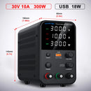 Wanptek DC Power Supply 30V 10A 60V 5A 120V 3A Adjustable Laboratory Power Supply with USB fast Charging Bench Power Supplies