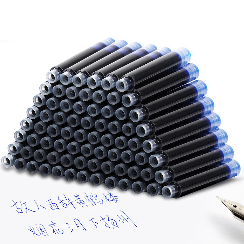 10pcs/pack 2.6mm Caliber Ink Cartridges for Fountain Pens Black/Dark Blue/Red/Erasable Blue Disposable Cartridges Ink Supplies