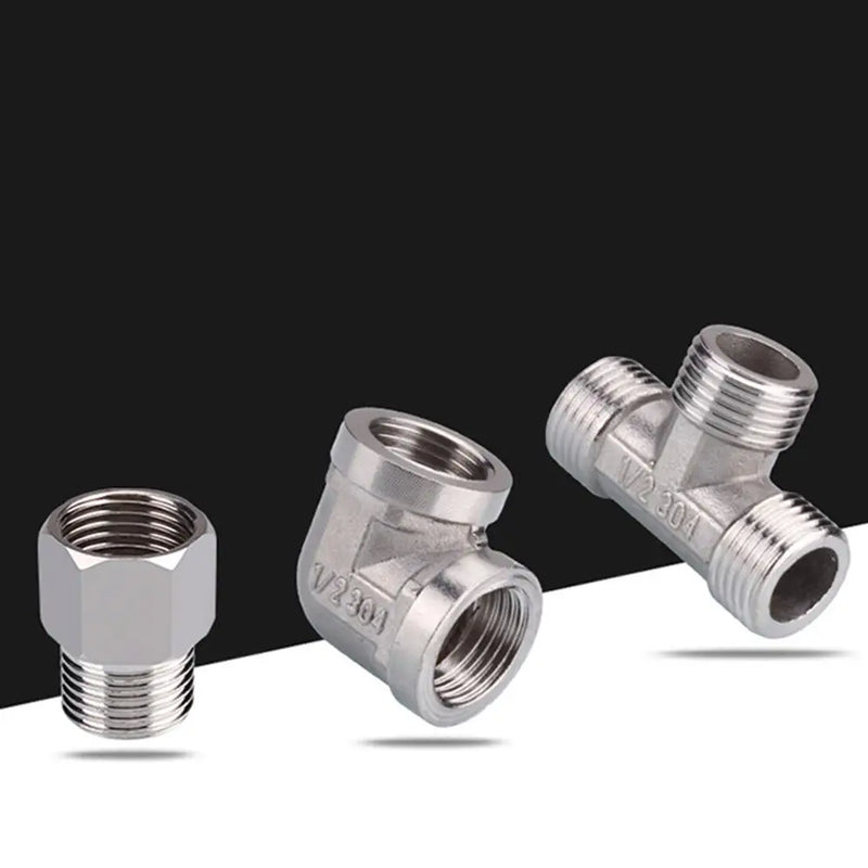 1/2" 3/4" BSP Female Male Thread Tee Type Reducing Stainless steel Elbow Butt joint adapter Adapter Coupler Plumbing fittings