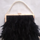 White Feather Handbag Women&