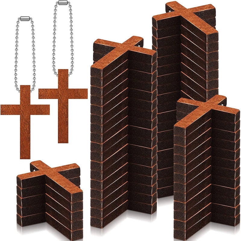 50pcs Mini Wooden Cross Charm, Hanging Ornament For Men Women, DIY Necklace Bracelet Earring Jewelry Craft Making