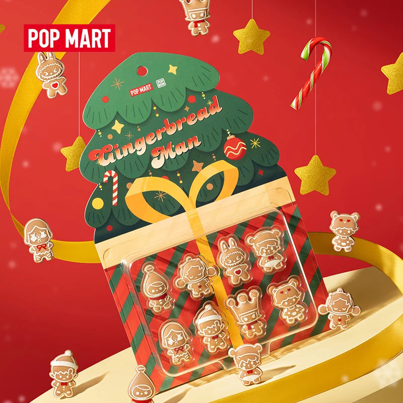 POP MART POP BEAN Gingerbread Man Set Including 8 Mini Figurines Christmas Gift