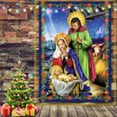 Christmas Tapestry Jesus Birth Manger Barn Wall Hanging Angel Easter Wall Decor Christ Tapestries Nativity Scene Room Decoration