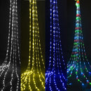 3X2M 3X3M LED Meteor Shower Rain Light Water Flow Waterfall Window Curtain String Light Wedding Christmas Fairy Light Garland