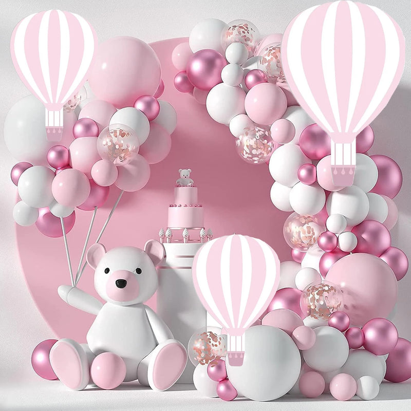 Hot Air Balloon KT Board Blue Pink Hot Air Balloon Cutouts for 1st Birthday party Decoration Girl Wedding Baby Shower Supplies