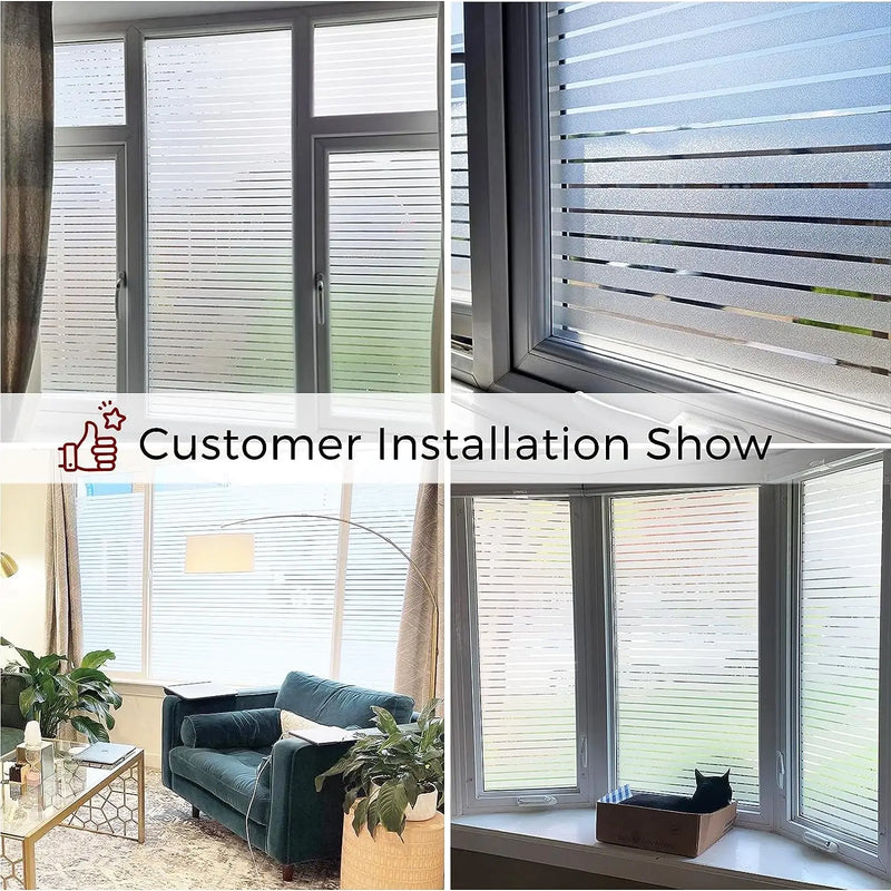 Window Privacy Film: Frosted Glass Film Heat Blocking, Blinds Decor Static-Cling Windows Cover Stickers for Kitchen Door Office