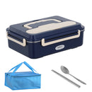 Car Home Dual Use Stainless Steel Electric Lunch Box Food Heater 12V 24V 110V 220V Workplace Picnic Heated Food Warmer Container