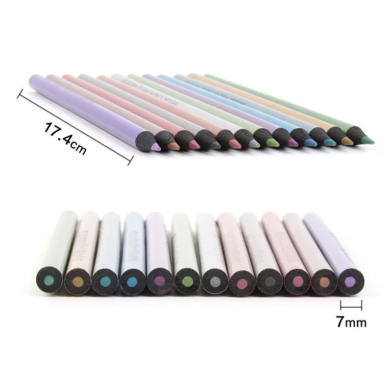 12 Color Metallic Pencils Colored pencil Fluorescent pencil Coloring Drawing Painting Pencils Profession Art Supplies For Artist