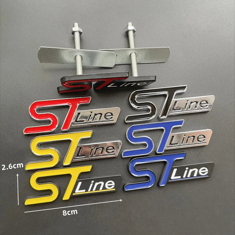 3D Metal Logo ST Line Badge Car Trunk Front Grill Emblem For Ford Focus MK4 PUMA Mondeo Kuga Fiesta ST Line Sticker Accessories