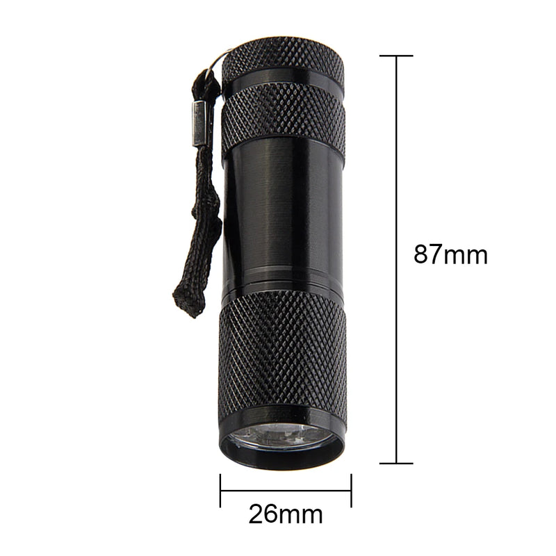Mini Flashlight with Rope Professional Purple Light Anti-Skid 395nm Backlight Portable Ultraviolet Torch Gadgets