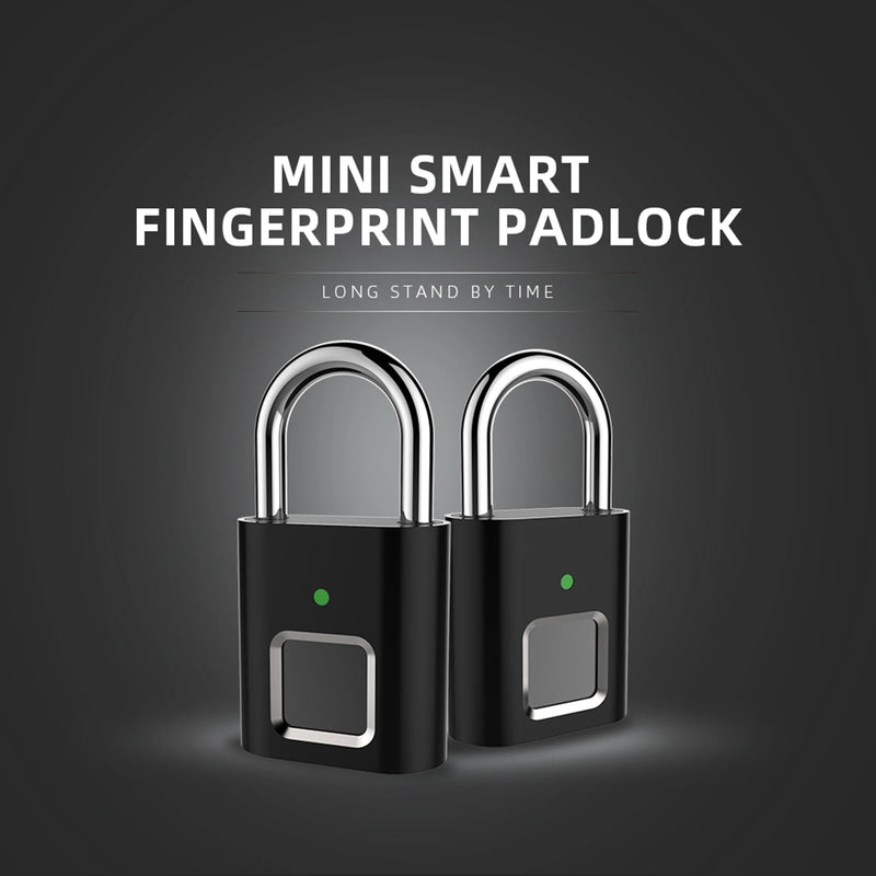 Fingerprint Padlock Biometric Padlock Store 10 Fingerprints 3 LED Indicator Light Security Keyless Mini Lock for Locker Gym Door