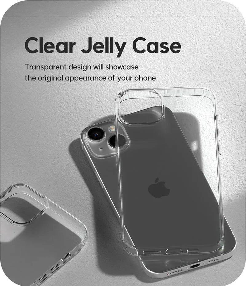 Transparent Silicone Soft Case For iPhone 15 14 Plus 13 12 Mini 11 Pro Max Clear Ultra Thin Back Cover 11 12 13 14 15 Pro Max