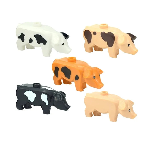 MOC City Animal Zoo Fram Accessories Building Block Figures Goat Sheep Eagle Owl Panda Parrot Seagull Penguin Bricks Toy Gift