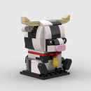Animals MOC Dairy Cow Brickheads Cute Creative DIY Desktop Decor Building Blocks Kids Toys Gift Cartoon Pet Dairy Cattle Model